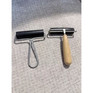 Pair Of Vintage Speedball Rubber Brayer Roller Printmaking Tool – Crafting Class